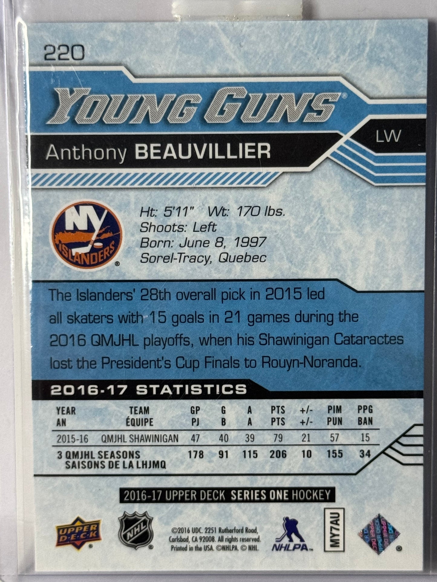 Anthony Beauvillier Young Guns