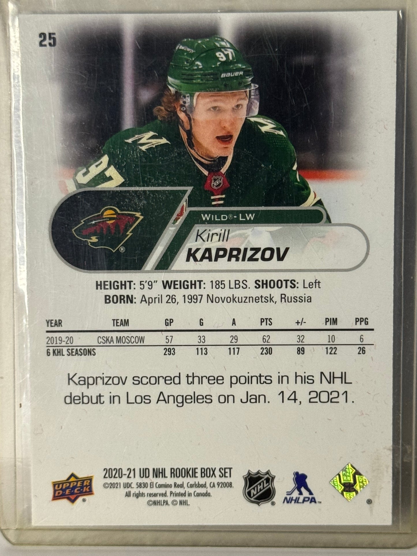 Kirill Kaprizov Rookie