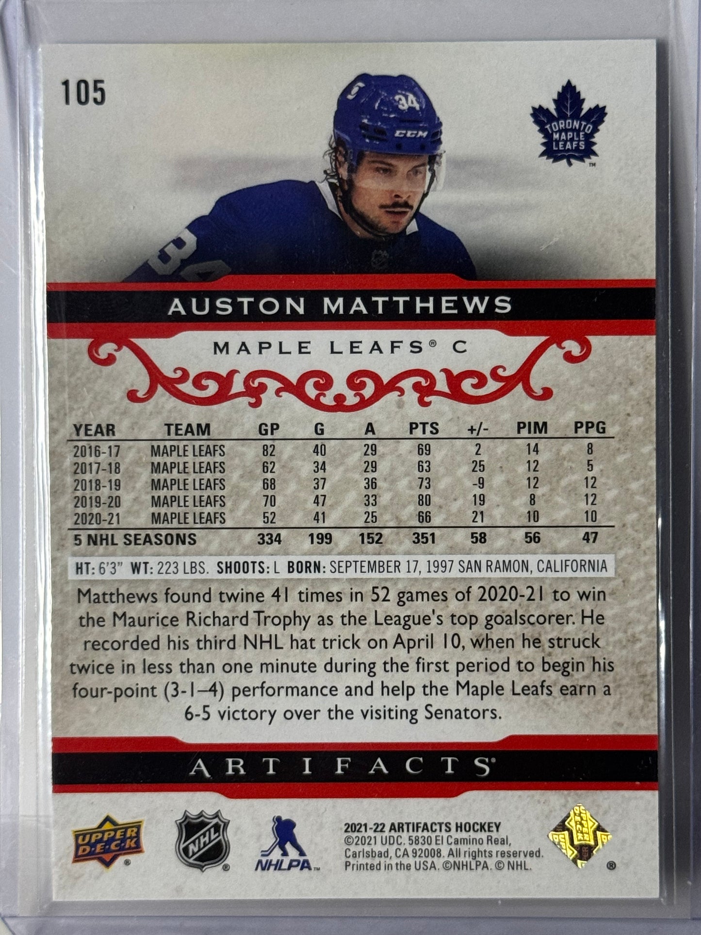 Auston Matthews Red 322/499