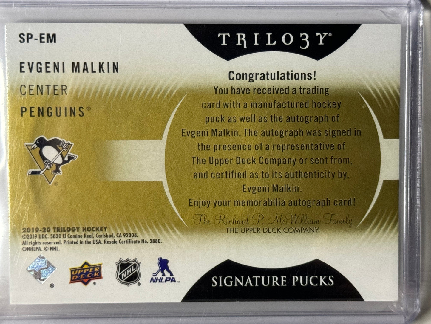 Evgeni Malkin Signature Pucks /75