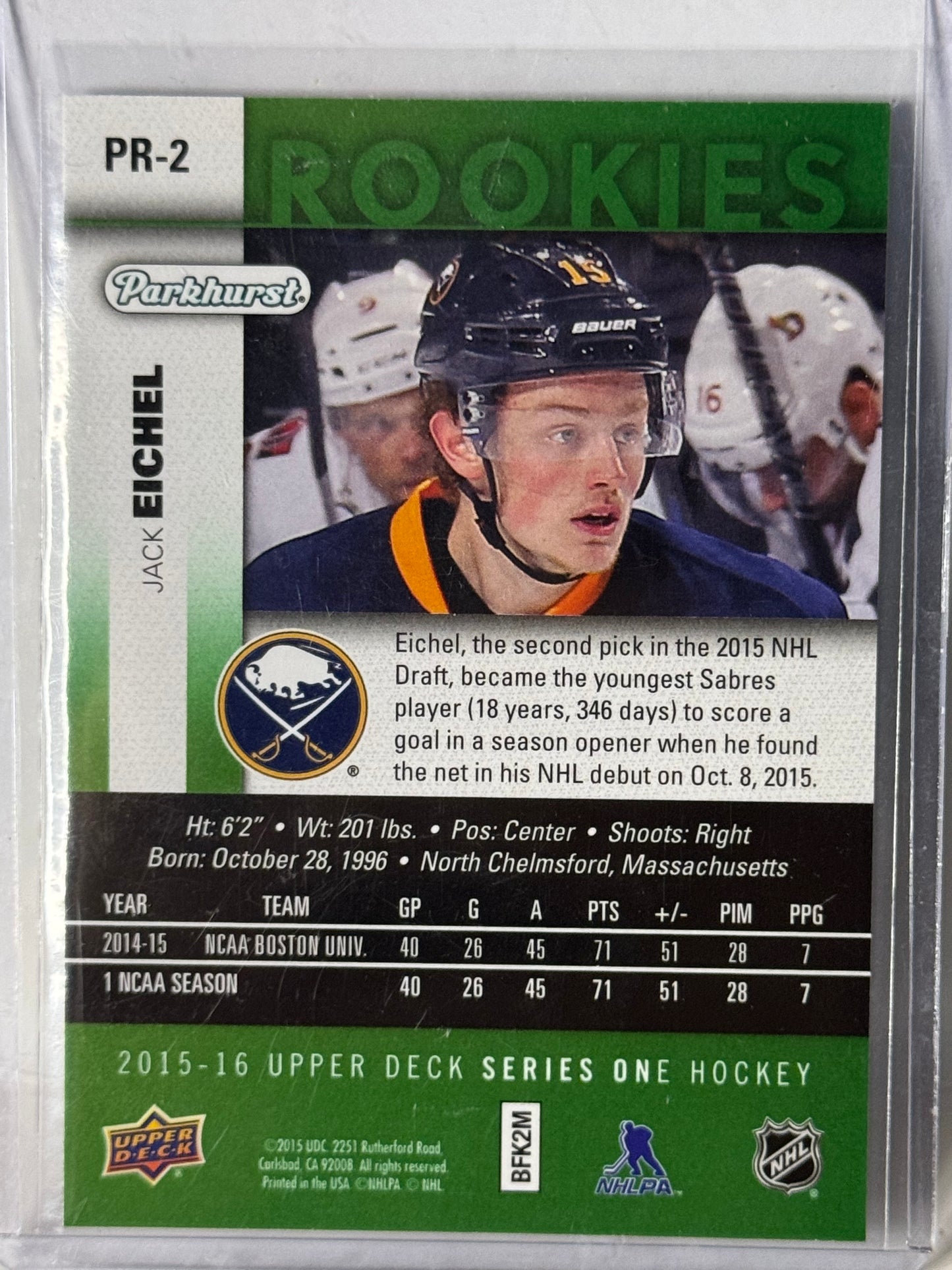 Jack Eichel Parkhurst Rookie