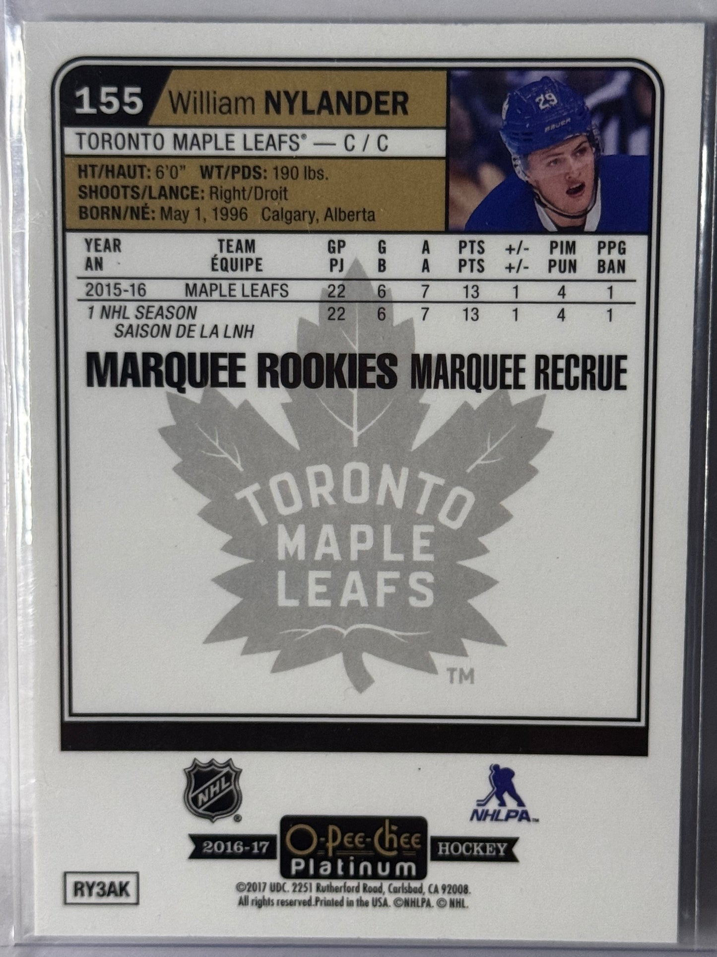 William Nylander Rookie