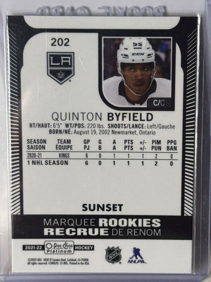 Quinton Byfield Sunset Rookie